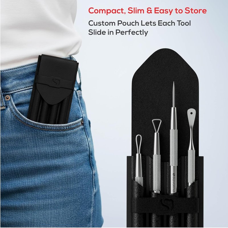 Pimple Popper Tool Kit - Milia & Blackhead Remover Set | Facial Extraction Tools for Clear Skin