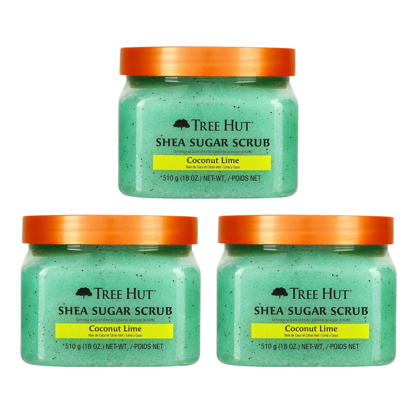 Tree Hut Shea Sugar Scrub, Coconut Lime, 18 Ounce (Pack of 3)