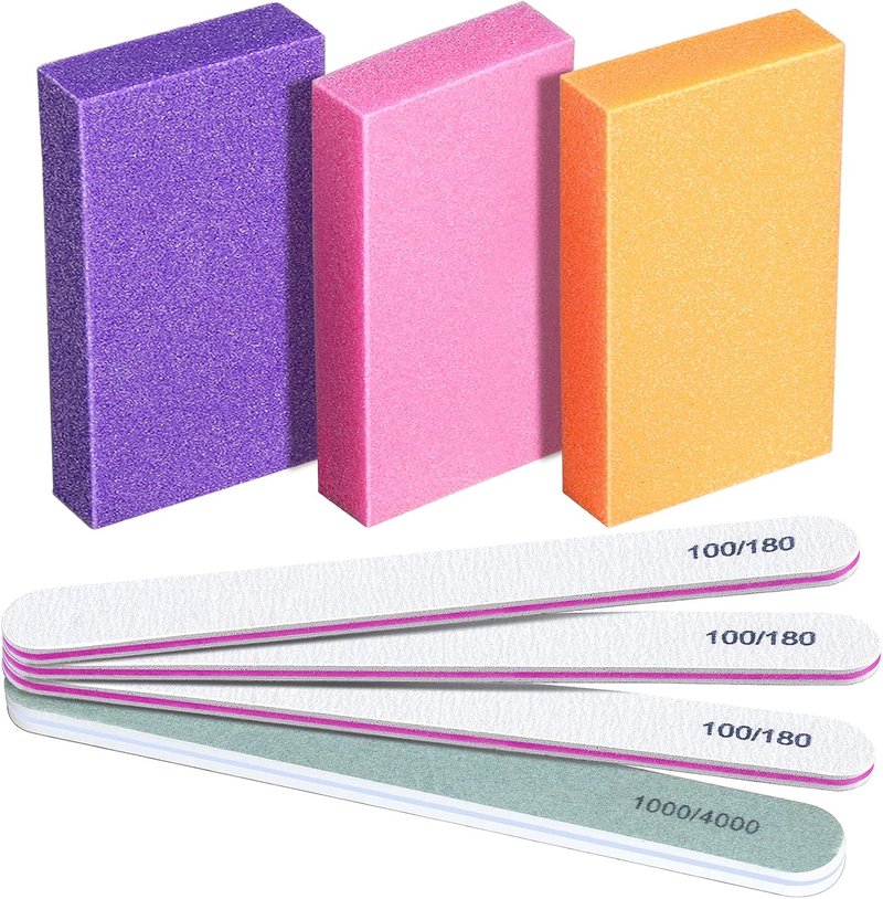 FANDAMEI Nail Buffers and Files - Professional Nail Care Kit with Rectangular Blocks & Grit Files