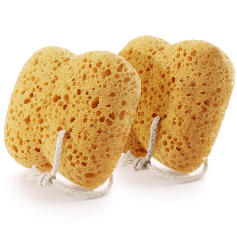 Azymi Sponges Bath, 2Pcs Larger Shower Sponges for Women Men, Exfoliating Body Sponge Dense Foam for Gentle & Deep Cleansing, Ultra-Soft for Sensitive Dry Skin