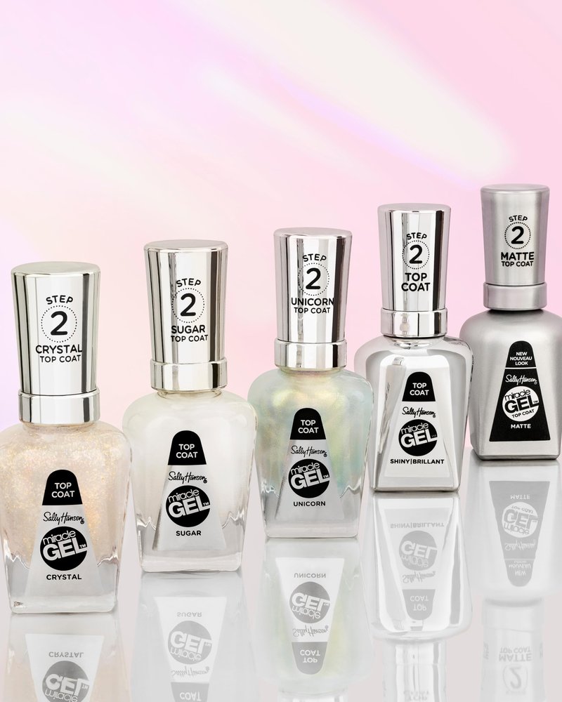 Sally Hansen Miracle Gel™, Shiny Top Coat, Long Lasting, Gel-Like Formula, No UV Lamp Needed, Clear Nail Polish