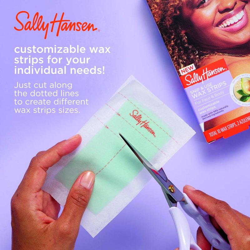 Sally Hansen Wax Strips Kit - Face & Bikini Hair Removal with Vitamin E & Avocado Oil | 10 Count