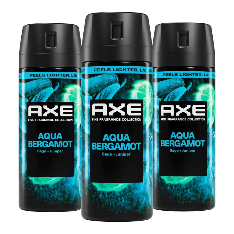 AXE Fine Fragrance Collection Body Spray - Aqua Bergamot | 72-Hour Freshness, Aluminum-Free, 2.9 oz