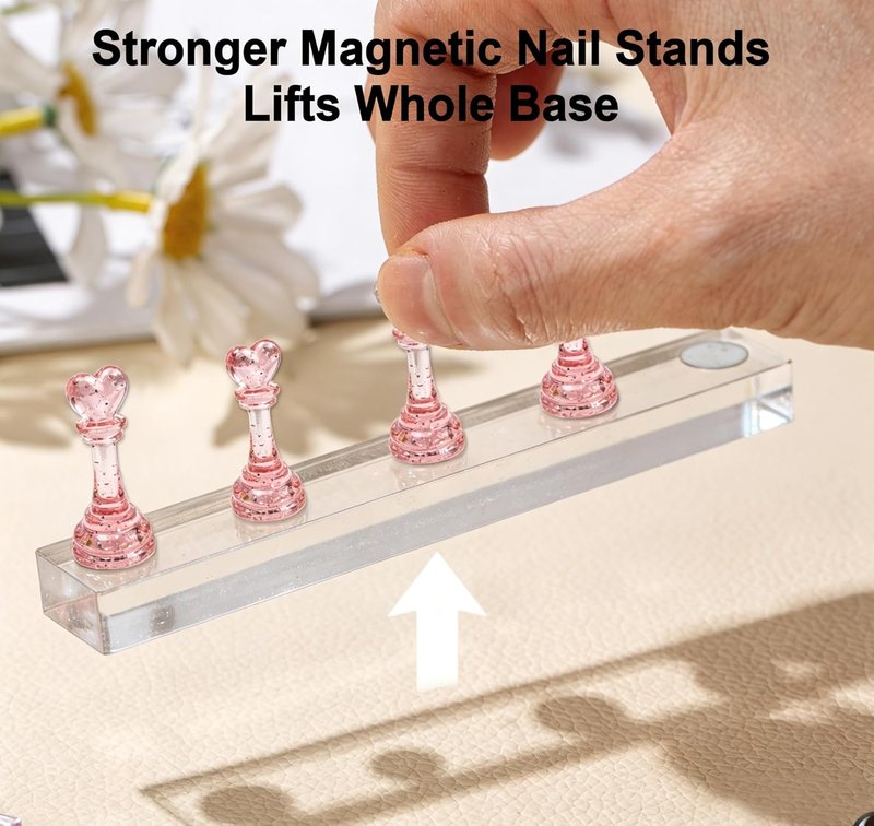 Magnetic Acrylic Nail Stand - Strong Holder for Press-On Nails | Ideal for Painting & Design Practice, No Magnetism Loss