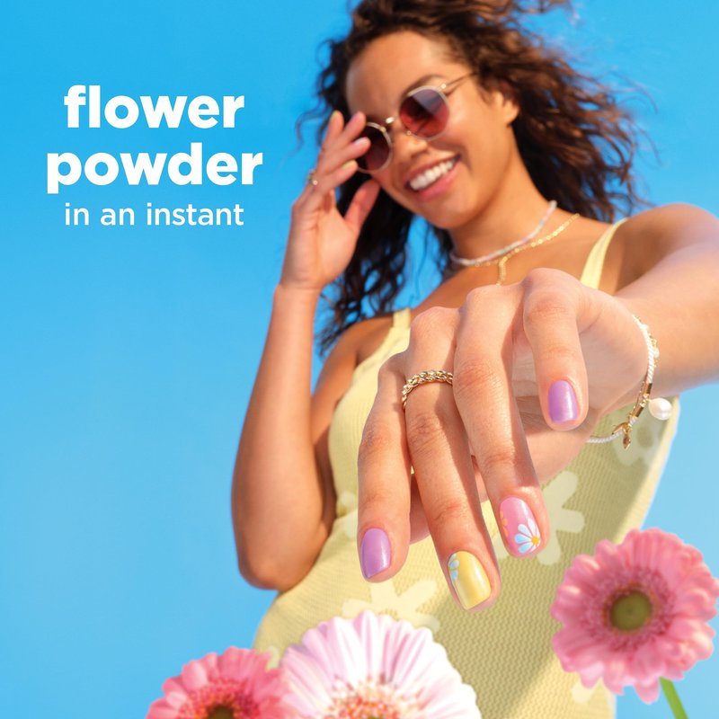 Sally Hansen Insta-Dri Flower Powder, Blink-and-Blossom, Nail Polish – Dries in 60 Seconds – One Coat – Satin-Matte Finish