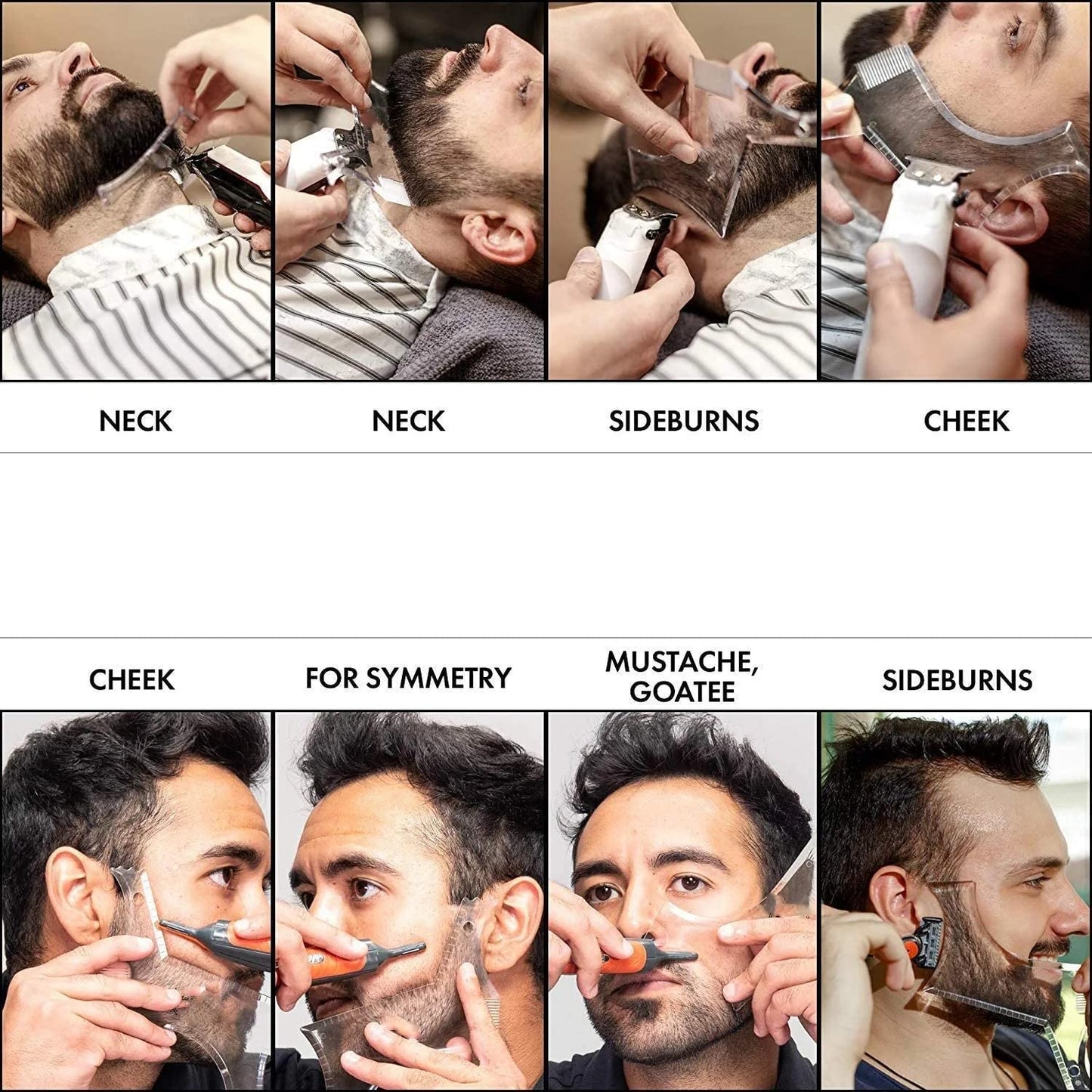 MIKEBE Beard Shaping & Styling Tool With Comb for Perfect line up & Edging For Men's Jaw Cheek/Neck Line, Symmetric/Curve/Step Cut Works with Any Beard Razor Electric Trimmers or Clippers