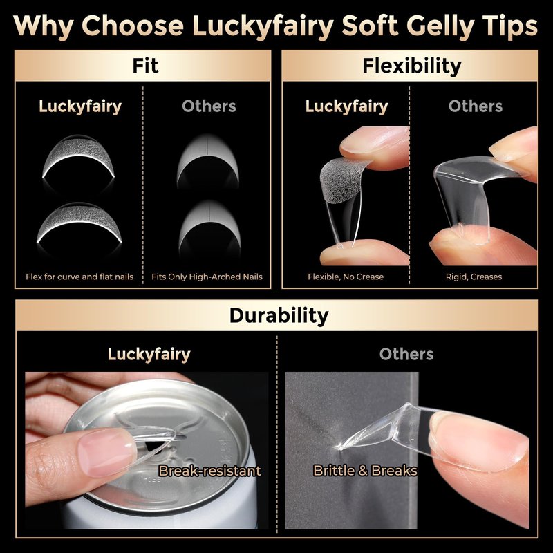 Medium Stiletto Nail Tips: 504pcs Full Cover Soft Gel Nail Tips, 12 Sizes Pre-Etched Half Matte Clear Stiletto Press on Nails No C Curve For Nail Extensions Home Salon