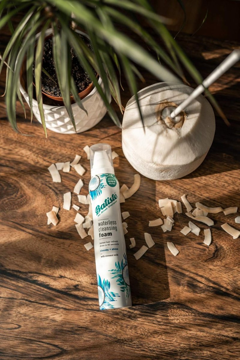 Batiste Waterless Cleansing Foam - Cleanse & Shine with Coconut Milk | 3.6 OZ