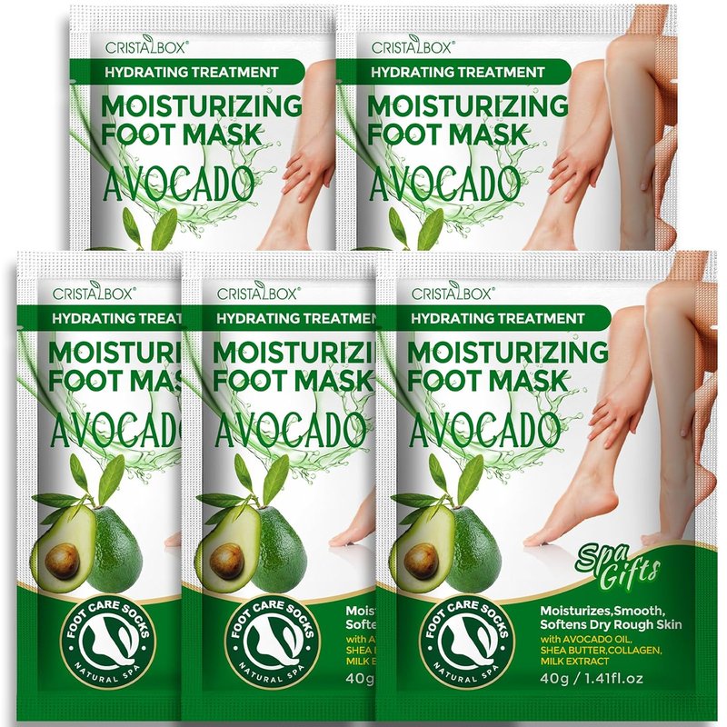 Skiennix 5-Pack Moisturizing Foot Masks - Hydrating Treatment for Dry, Cracked Feet | Spa Gift Set
