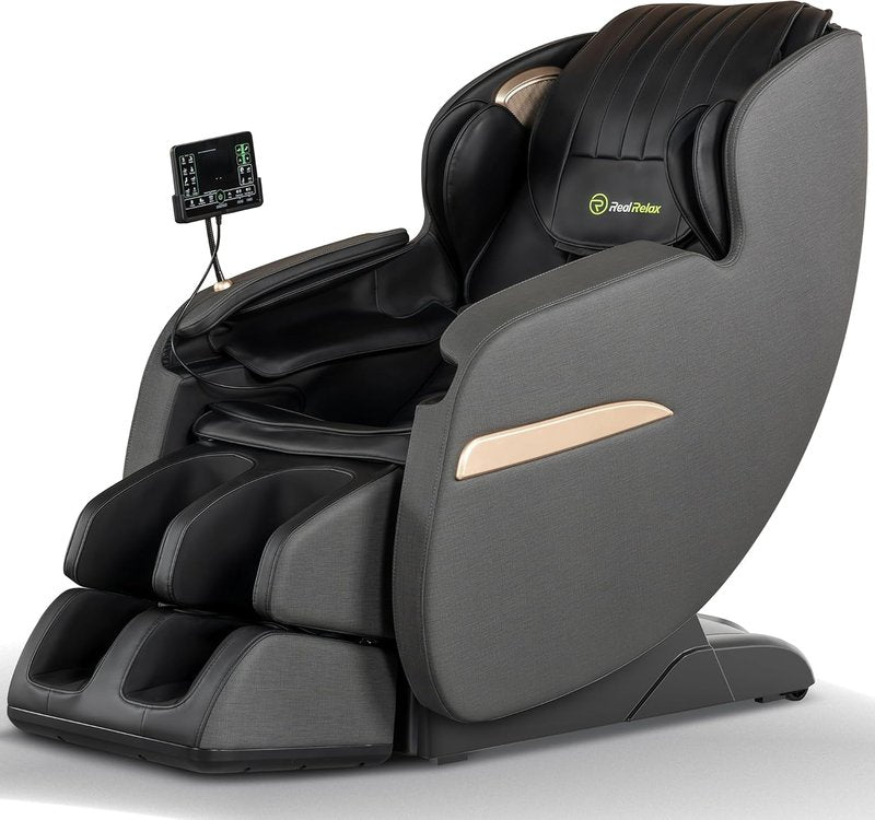 Real Relax 2D SL-Track Massage Chair - Full Body Zero Gravity Recliner with 8 Auto Modes & Voice Broadcast | Black