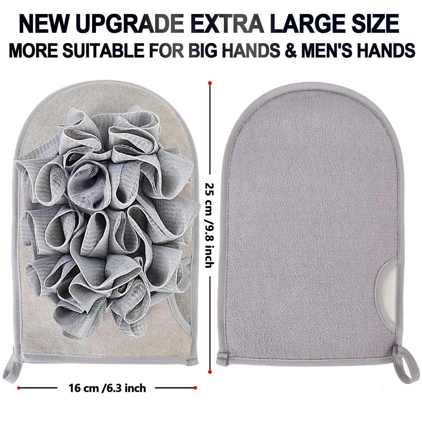 【Extra Large】 2 Packs Bath Sponge, Sponge Loofah Body Scrubber, Shower Pouf Cleaning Loofah Sponge, Shower Use Sponge for Body Wash Bathroom, More Suitable for Men & Large-Handed Individuals