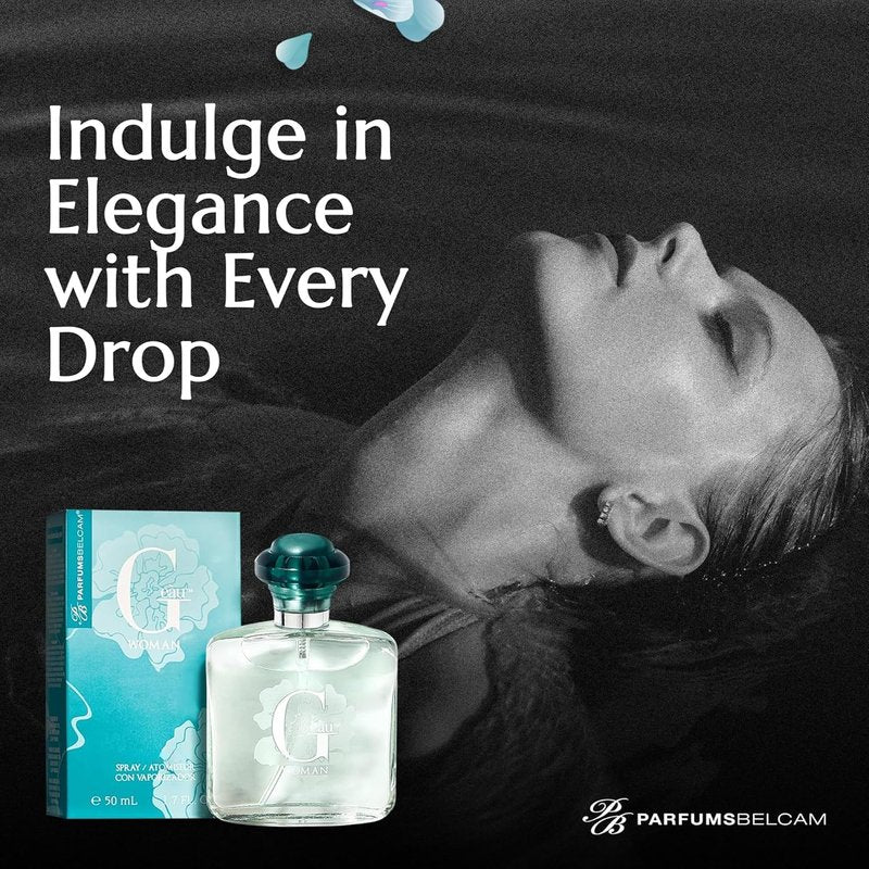 PB ParfumsBelcam G eàu Woman Eau De Parfum Spray for Women – 50 mL Affordable Long Lasting Perfume with Fresh Aquatic Fragrance & Chic Citrus Scent, Made with Premium Oils for Day & Night Use