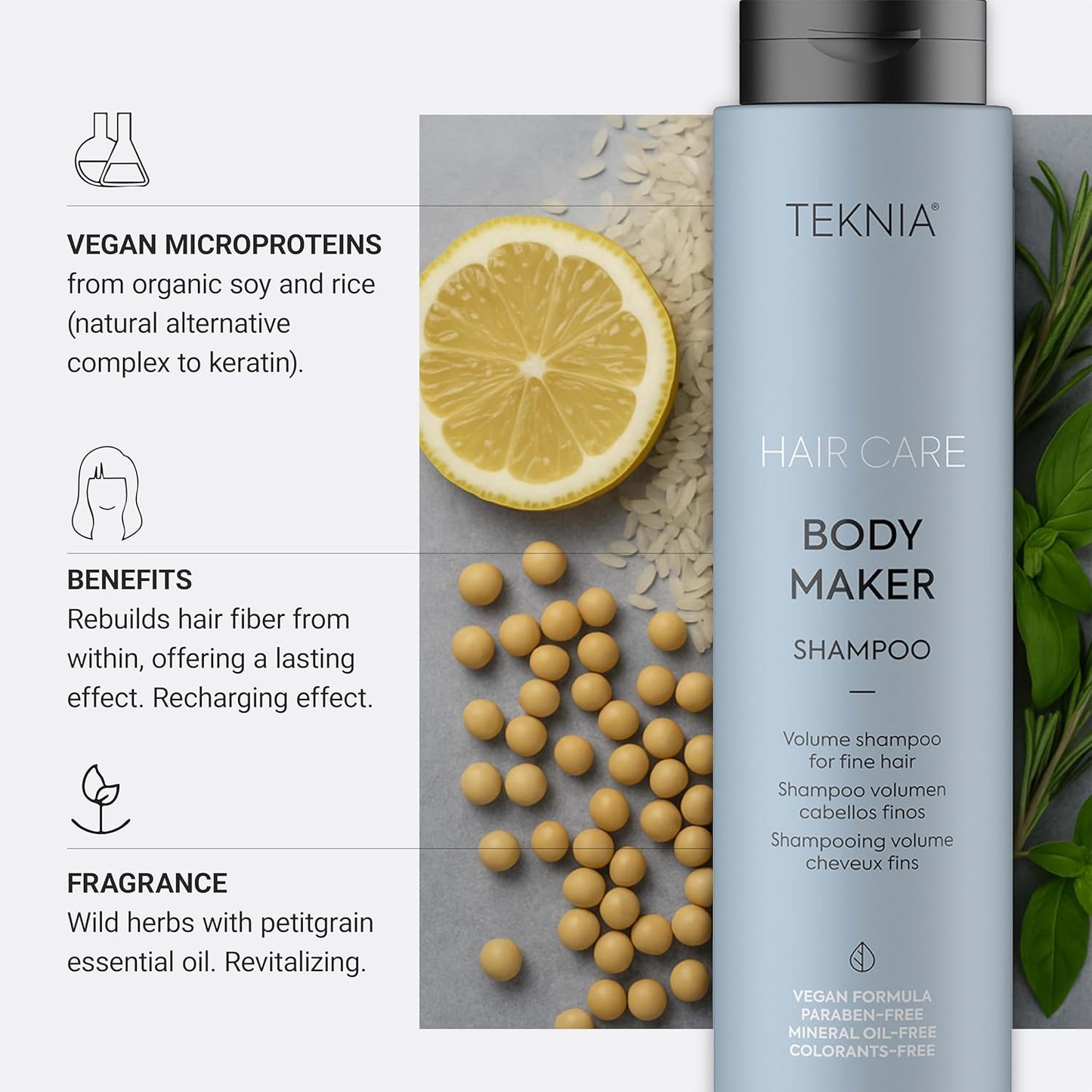 Teknia Body Maker Shampoo - Volumizing Shampoo for Fine Hair | Boosts Volume & Thickness