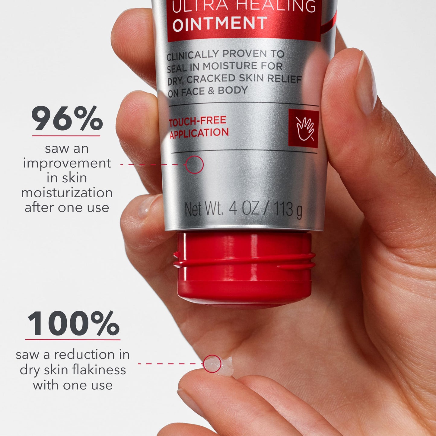 Curel Ultra Healing Ointment, Healing Ointment with Touch Free Applicator, Body and Face Moisturizer for Women and Men, 4 Oz