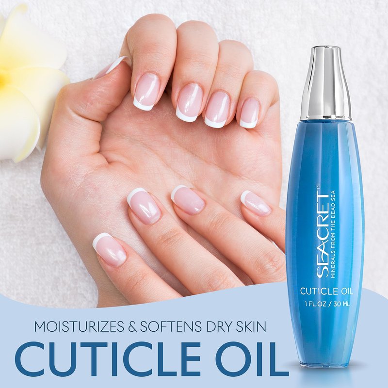 SEACRET Cuticle Oil with Precision Dropper Applicator - Fast-Absorbing Oil for Dry, Cracked Nails, Non-Greasy Nail Care Treatment with Dead Sea Minerals, Calendula, Rosehip & Vitamin E, 1 fl oz