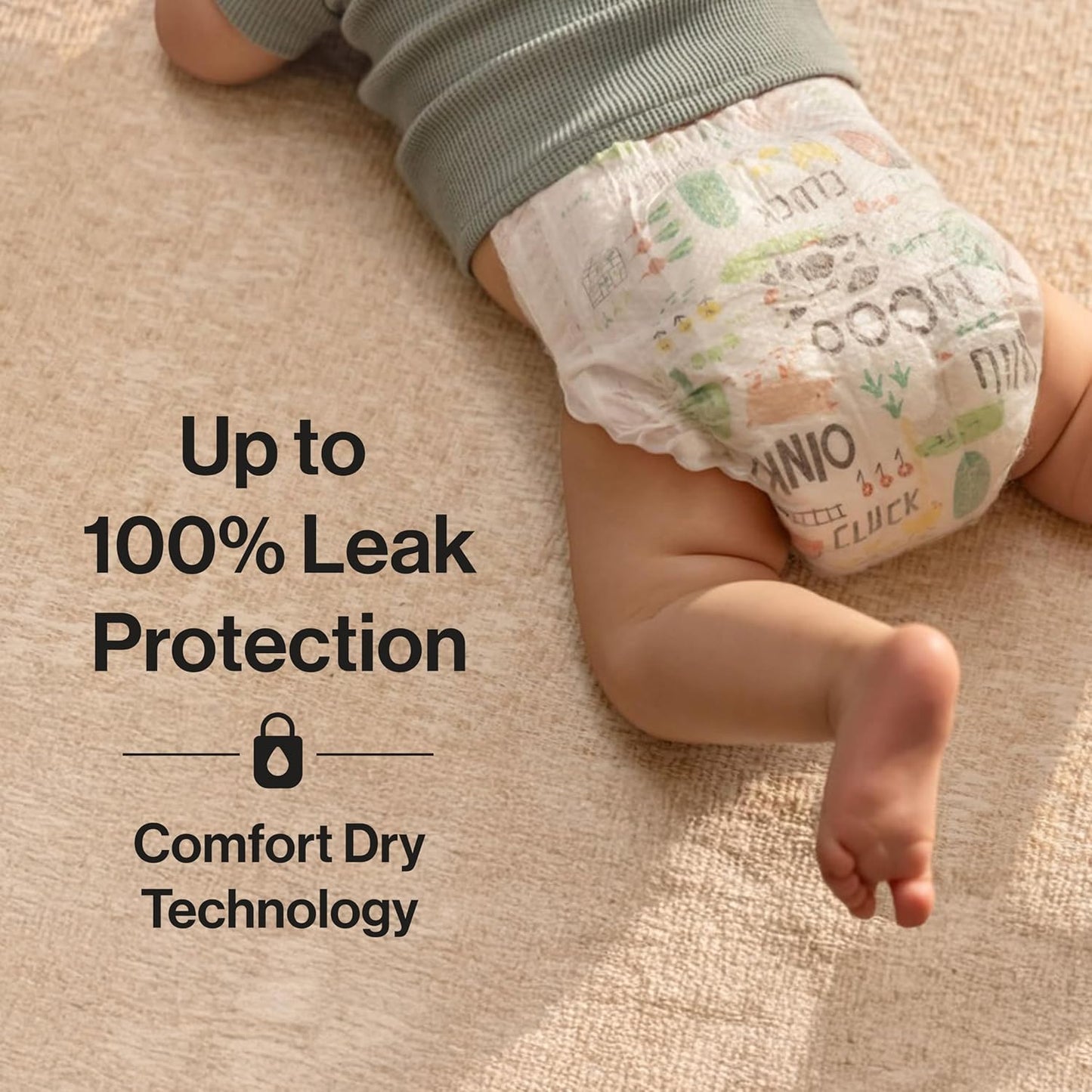 The Honest Company Comfort Dry Disposable Diapers - Hypoallergenic & Fragrance-Free | Size 4 (22-37 lbs), 104 Count