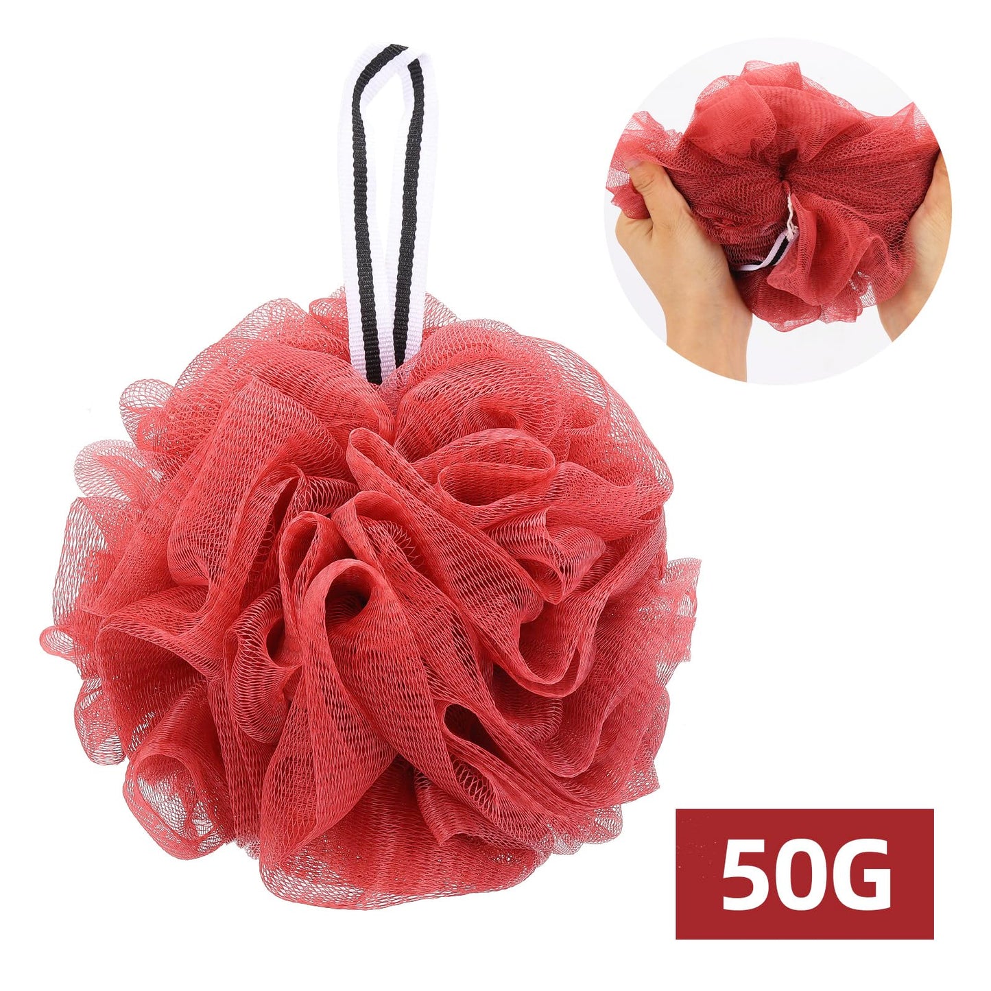 4 Pack Bath Sponge, Bath Shower Loofahs Mesh Pouf Sponge Body Scrubber Exfoliator Scrubber - 50g/Piece