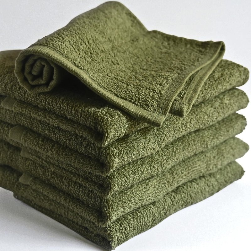 LIVINATI Sage Green 100% Cotton Wash Cloths for Showering Body and Face - 12"X12" 6 Pack Washcloths - Small Terry Towel Bath Rags for Adults and Kids Bathroom - Soft Absorbent