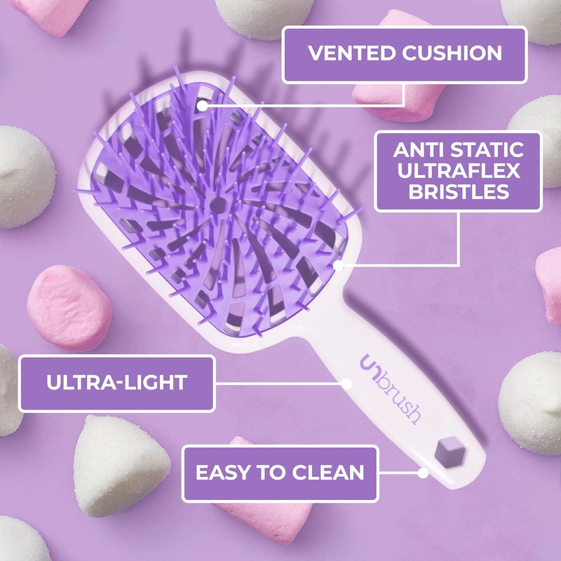 FHI Heat UNbrush Plus - Gentle Curly Hair Detangling Brush for Wet or Dry Hair | 84 UltraFlex Bristles, Lightweight Design