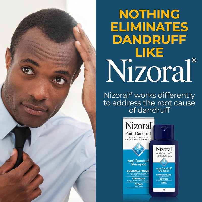 Nizoral Anti-Dandruff Shampoo - Powerful Relief for Flaky Scalp | 7 Fl Oz (Pack of 2)
