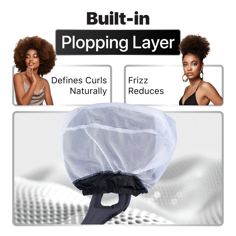 Hooded Hair Dryer Attachment with Dual Turbo Airflow & Soft Headband – Speeds Up Drying for Curly Hair, Reduces Heat on Ears & Neck – Large Hair Dryer Bonnet for Deep Conditioning at Home