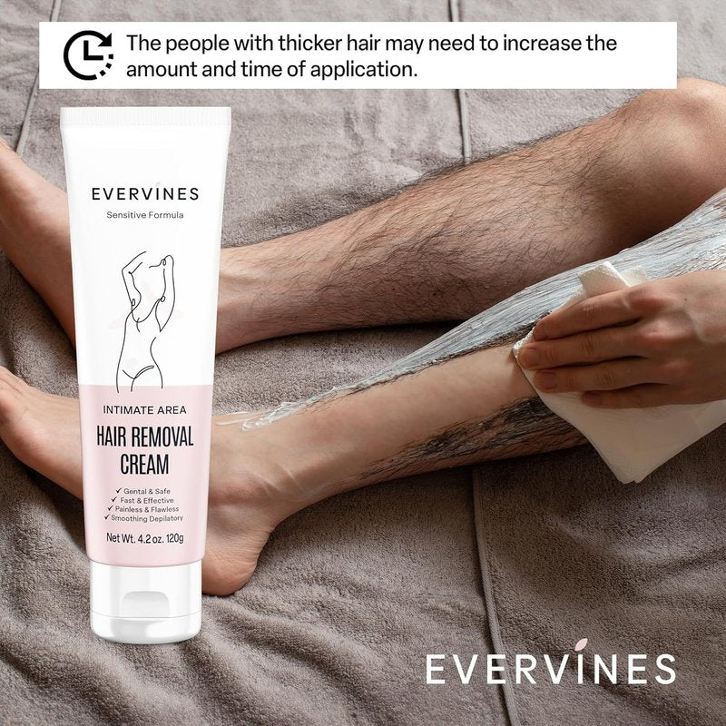 Hair Removal Cream for Women - Fast & Painless Depilatory for Sensitive Skin | 4.2oz - Ideal for Bikini, Legs, Arms, Underarms