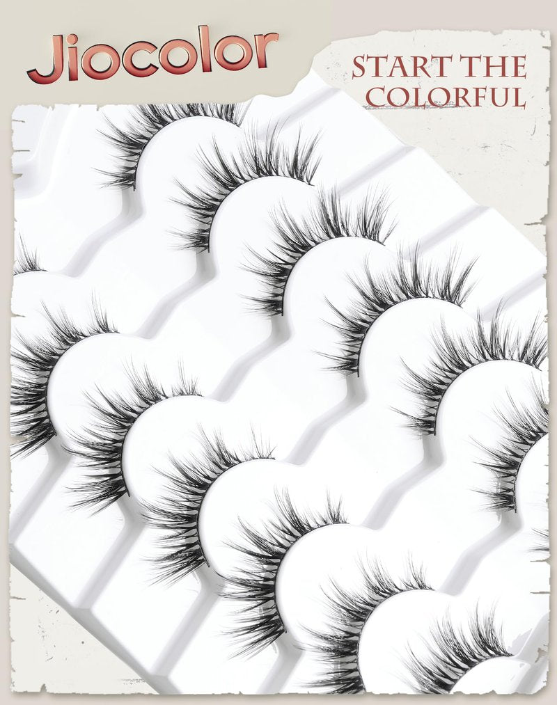 Natural Lashes That Look Like Extensions Strip Lashes Natural Look Thin Band Wispy Eyelashes 13mm Cat Eye False Eyelashes Foxy Eye Lashes 12 mm 7 Pairs S10