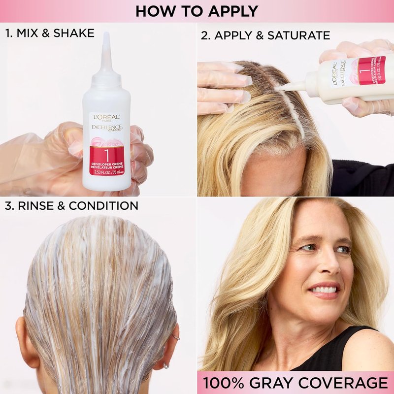 L'Oreal Paris Hair Dye - Excellence Crème Permanent Color with Hyaluronic Acid for 100% Gray Coverage | 6RB Light Reddish Brown, 1 Kit