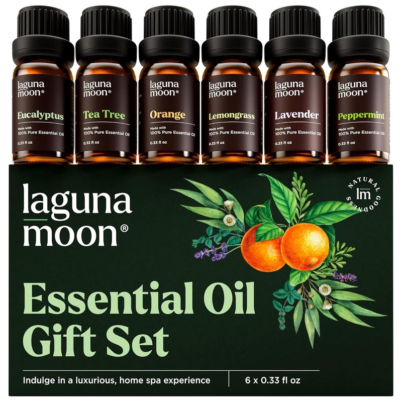 Essential Oils Aromatherapy Set - 6 Natural Scents for Diffusers, Home Care & Candle Making | Peppermint, Lavender, Eucalyptus (10mL)