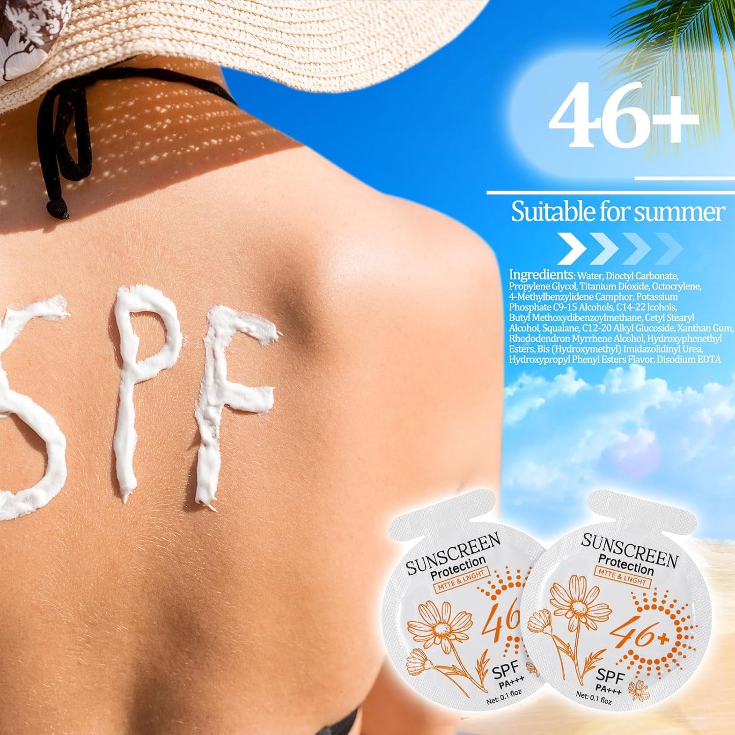 Skiennix Mini Travel Size Sunscreen Packets - SPF 46+ | 30 Pcs Ideal for Summer Parties & Gifts
