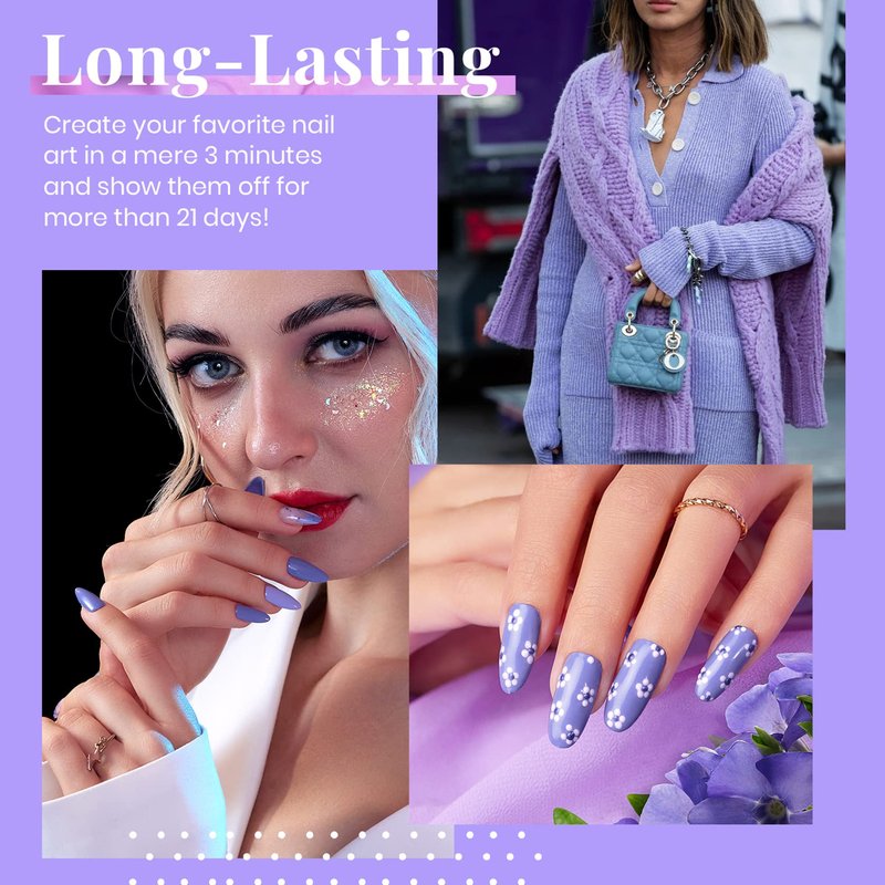 Beetles Purple Gel Polish - 1pc 15ml Periwinkle Pale Soft Purple Gel Summer Colors Soak Off Uv Lamp Nail Art Manicure Salon Design DIY Home Gift for Women Girls