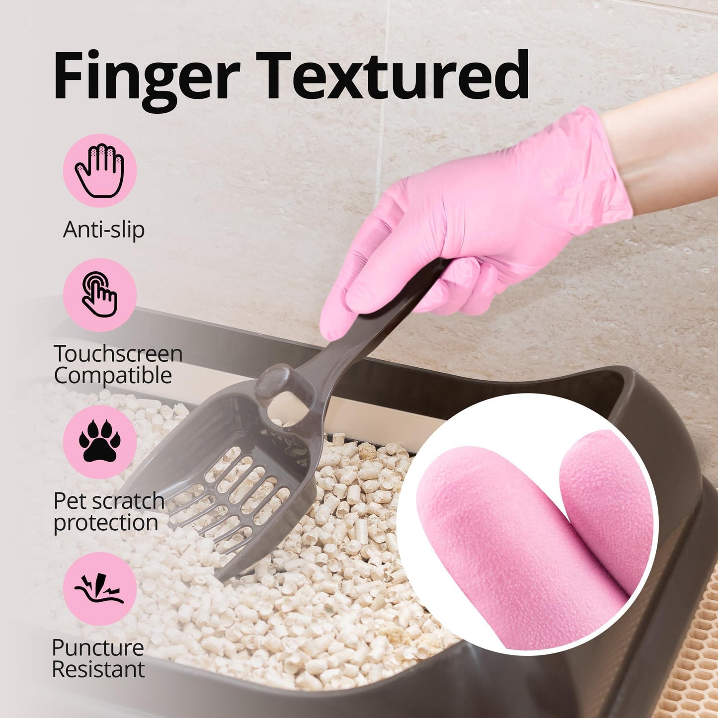 SwiftGrip Pink Nitrile Gloves, 3-mil, Industrial Gloves Disposable Latex Free, for Cleaning & Esthetician, Rubber Powder-Free, 1000-ct Case (Small) Small (Pack of 1000)