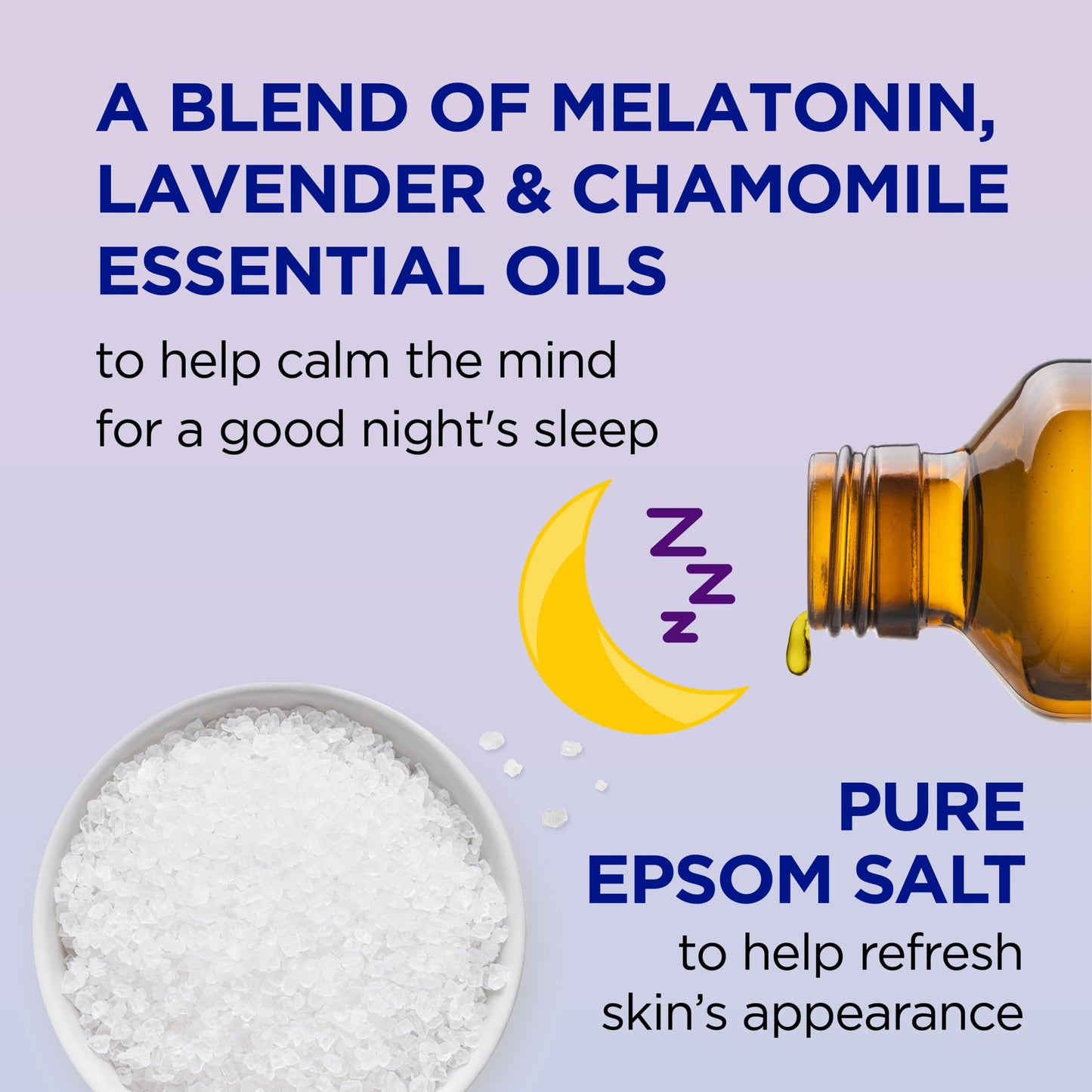 Dr Teal's Foaming Bath with Pure Epsom Salt, Sleep Blend with Melatonin, Lavender & Chamomile Essential Oils, 62.5 fl oz