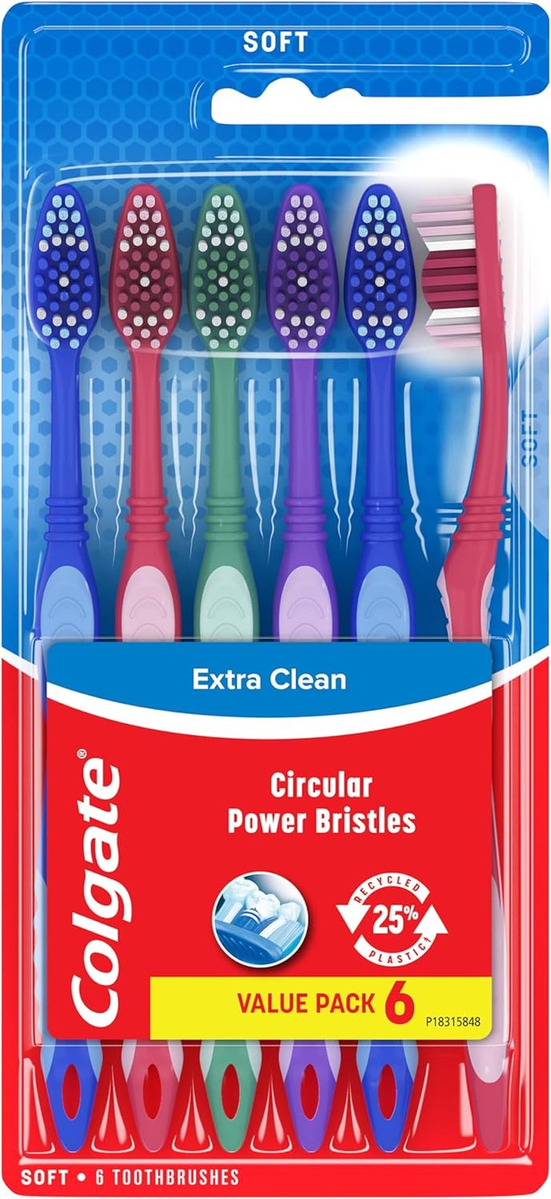 Colgate Extra Clean Toothbrush - Soft Bristles for Gentle Cleaning | Ideal for Adults