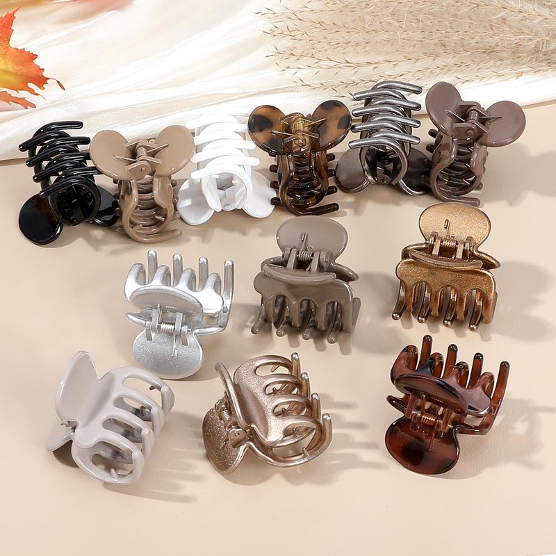 Sisiaipu 12Pcs Hair Clips for Women 1.8 Inch Small Claw Clips for Thin Hair Medium Hair Claw Clips for Thick Hair Accessories for Women Girls (Gloss Regular)