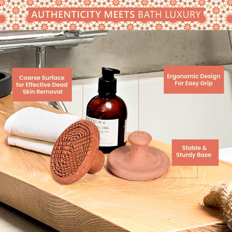 Natural Terracotta Pumice Stone for Feet – Handcrafted Foot Scrubber & Callus Remover with Gentle Exfoliation and Ergonomic Design for Smooth, Soft & Refreshed Feet – for a Spa-Like Pedicure