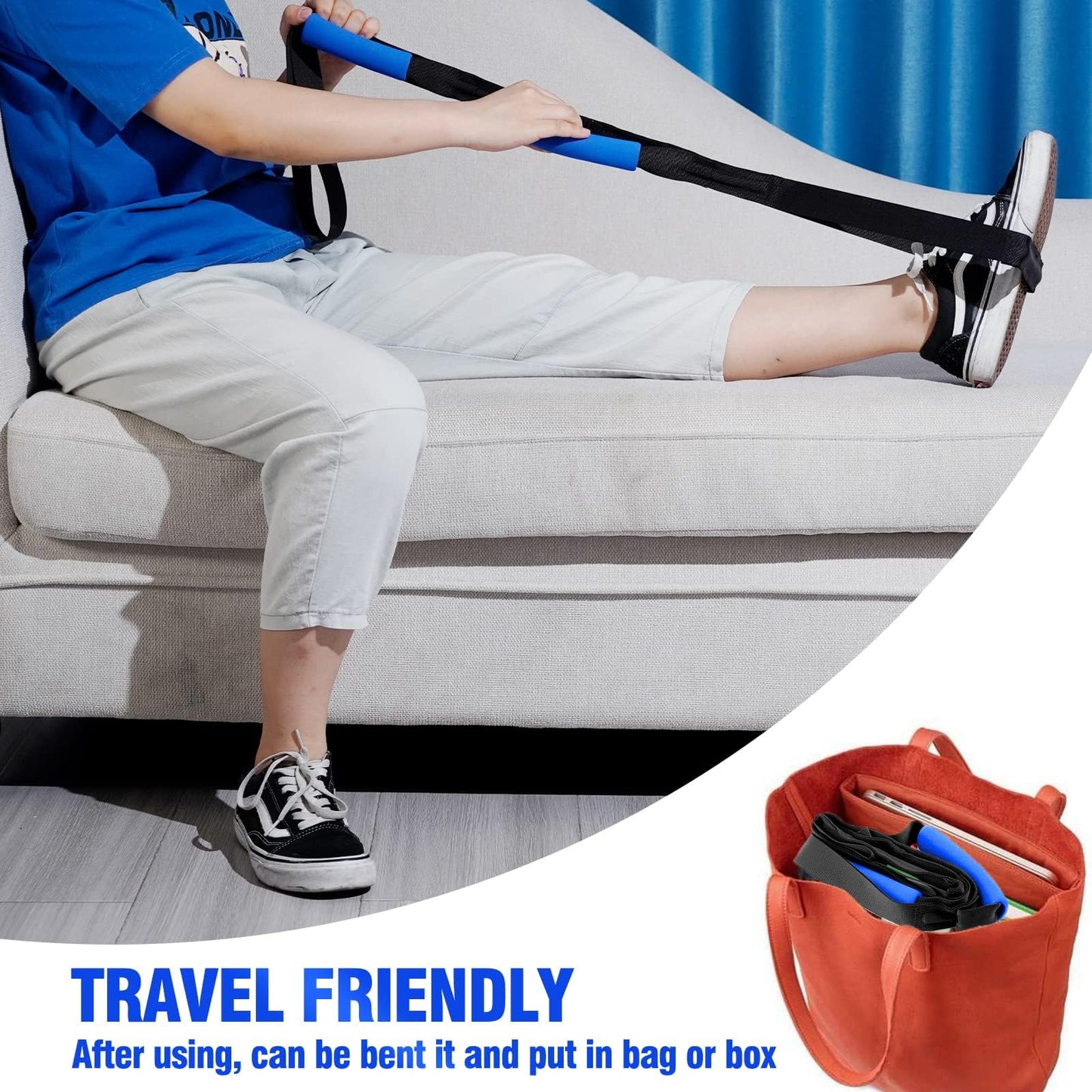 42 Inch Leg Lifter,Leg Lifter After Hip Replacement with Large Foot Loop,Mobility Aid for Disables and Elderly,Leg Lifter Strap for Knee Replacement Recovery Aids(Black)