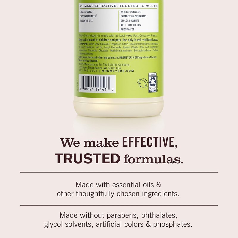 Mrs. Meyer's Clean Day All-Purpose Cleaner Spray - Cruelty-Free Lemon Verbena, 16 fl. oz | Pack of 3