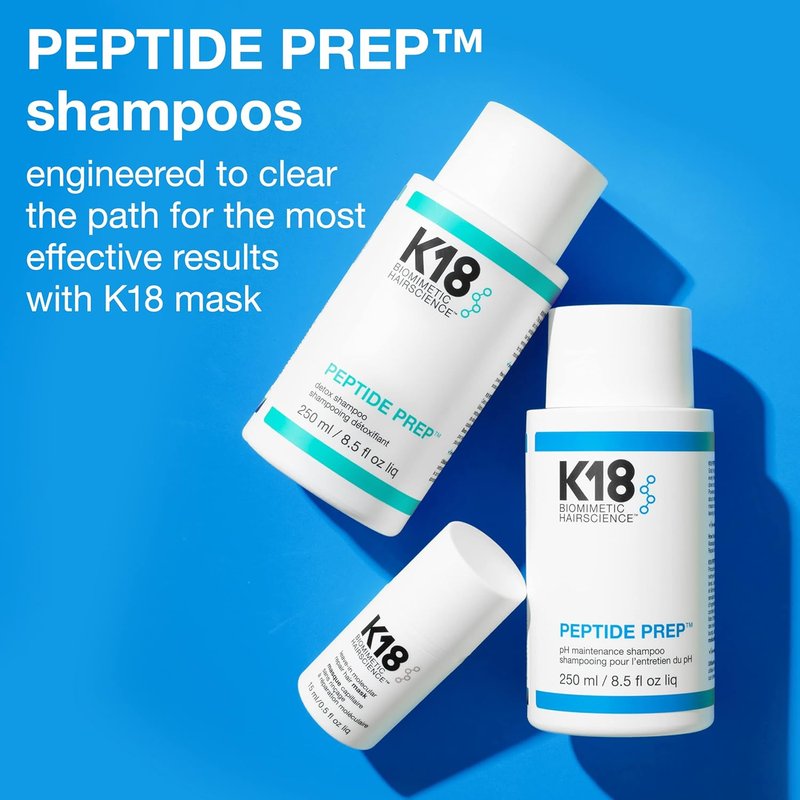 K18 Detox Shampoo & Hair Oil Bundle - Color Safe Clarifying Shampoo (8.5oz) & Strengthening Oil (30ml)