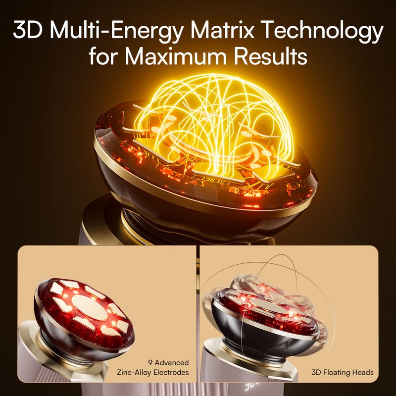 INIA Flare 3-in-1 Microcurrent Facial Device Red Light Therapy for Face and Neck Massager Tool with Heat & Vibration for Skincare Puffiness, Firming, Smoothing