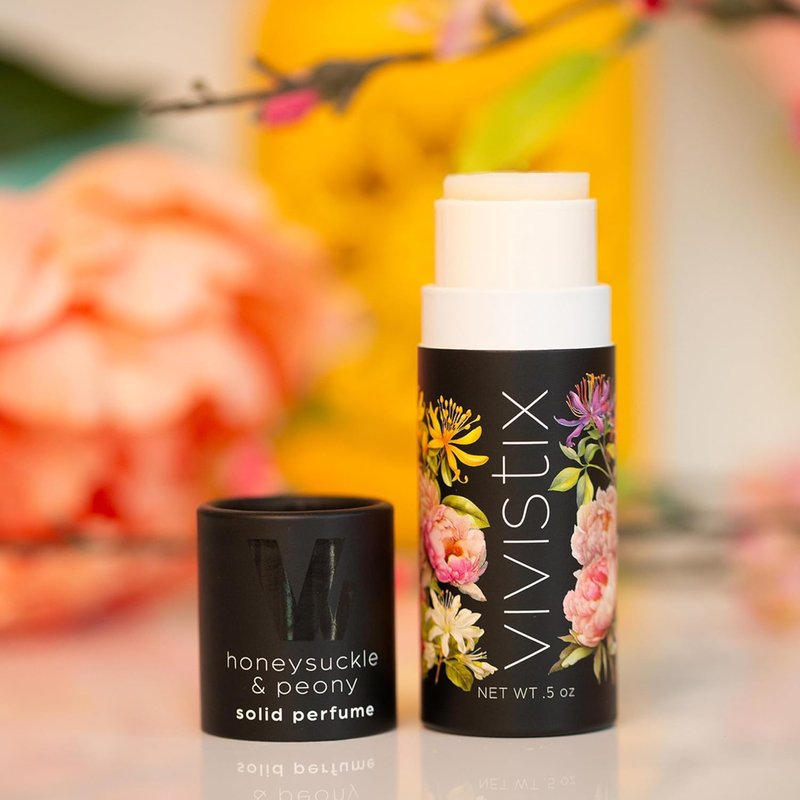 Honeysuckle & Peony Solid Perfume Stick - Portable Floral Travel Scent | Paraben-Free & Made in the USA