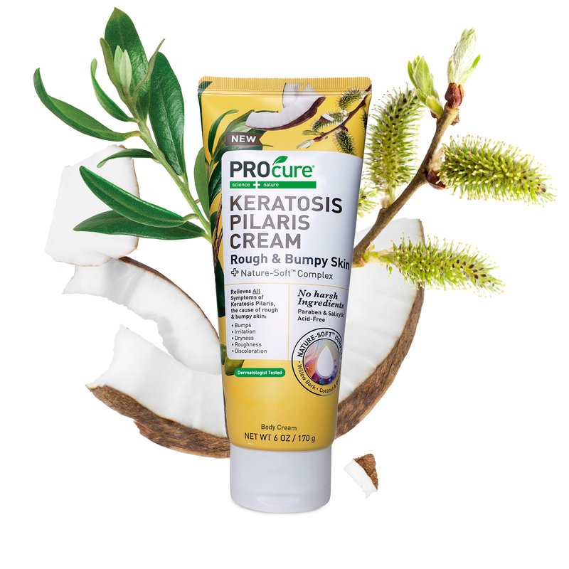PROcure Keratosis Pilaris Cream – Glycolic Acid & Willow Bark for KP Bumps, Rough Texture & Dry Skin – Fragrance-Free, Paraben-Free Daily Body Lotion