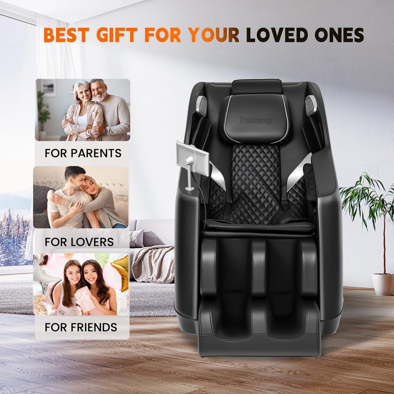 Massage Chair Full Body, Fully Assembled: with 8-Point Fixed Nodes, Zero Gravity, Waist & Leg Heating, Airbag Massage, Bluetooth Music, LED Remote, Foot Rollers, Auto Programs, Adjustable Calf