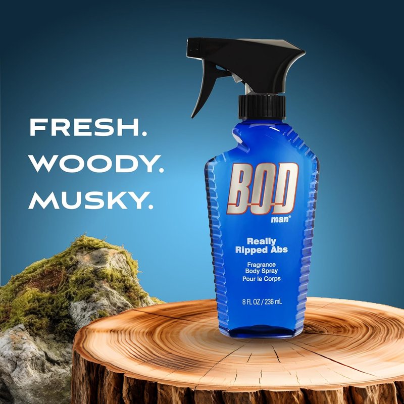BOD Man Fragrance Body Spray - Really Ripped Abs for Men | 8 Fl Oz Dual Pack