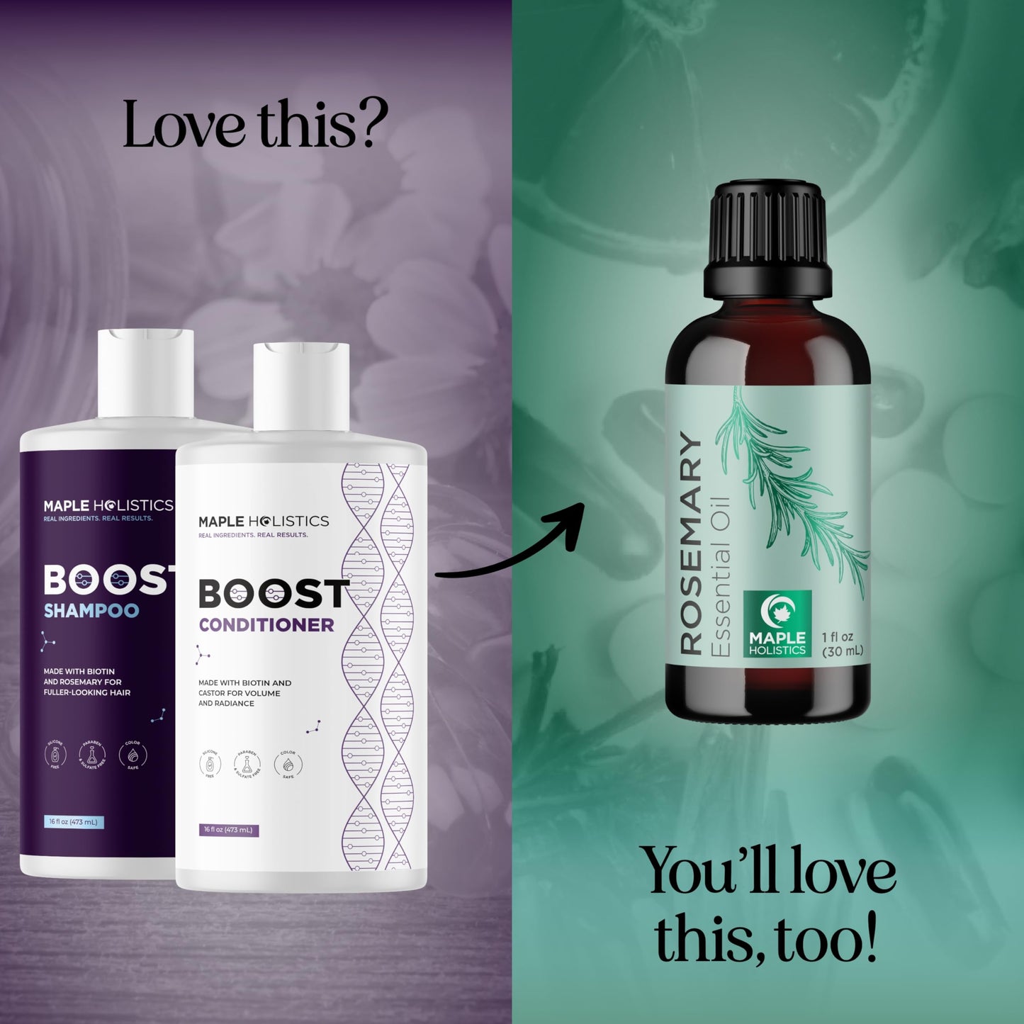 Volumizing Biotin Shampoo and Conditioner Set - Sulfate Free Shampoo and Conditioner for Dry Damaged Hair Care - Thinning Hair Shampoo and Conditioner