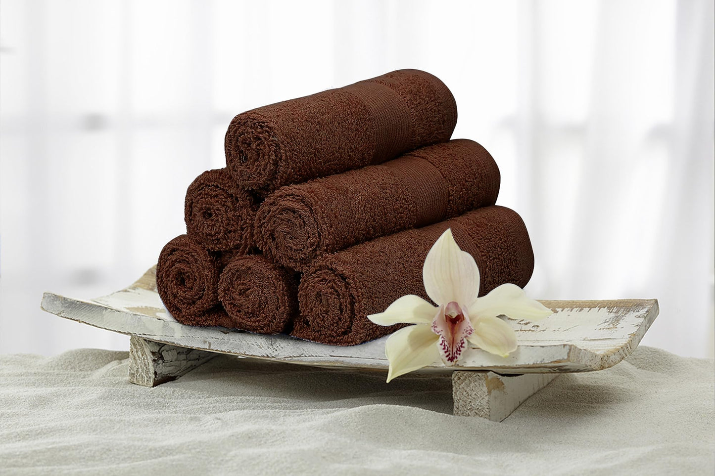 Premium Wash Cloths Pack of 12 (13" x 13") 100% Ring Spun Cotton | Luxury Washcloths | Ultra Soft Face Towels | Highly Absorbent Wash Cloths for face (Dark Brown)
