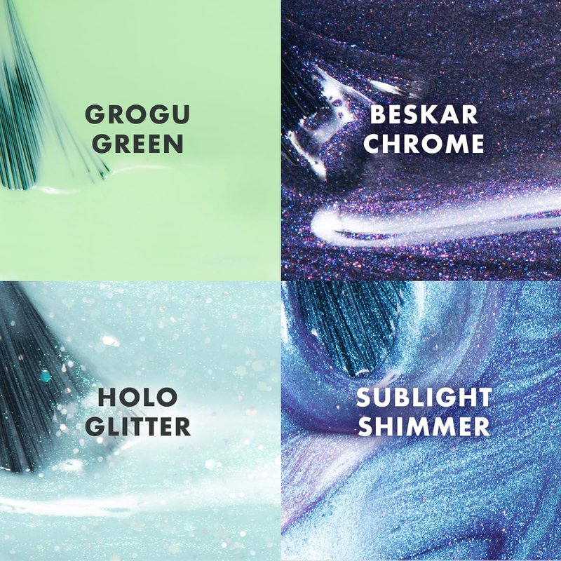 Olive & June Long Lasting Nail Polish | Star Wars: The Mandalorian & Grogu | No Lamp Needed Lasts up to 10 Days | Salon-Quality Gel-Like 15-Free Vegan & Cruelty-Free Chip-Resistant | Grogu Polish Set