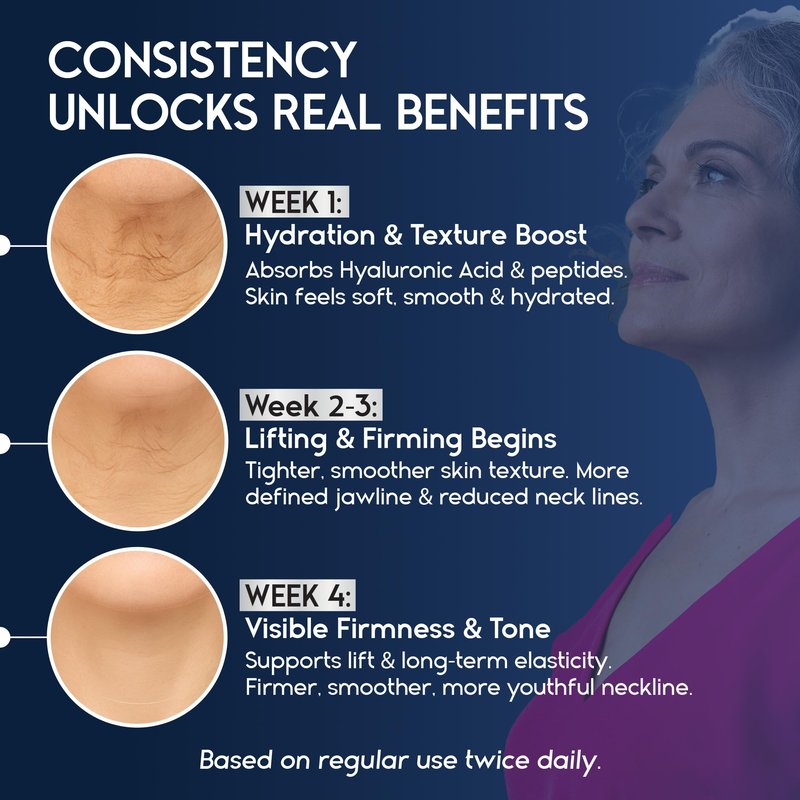 Neck Creams for Tightening and Firming Sagging Skin - Skin Tightening Cream for Face - Decollete & Chest, Under Chin Firming for Older Women - Neck Wrinkles Treatment with Collagen & Hyaluronic Acid