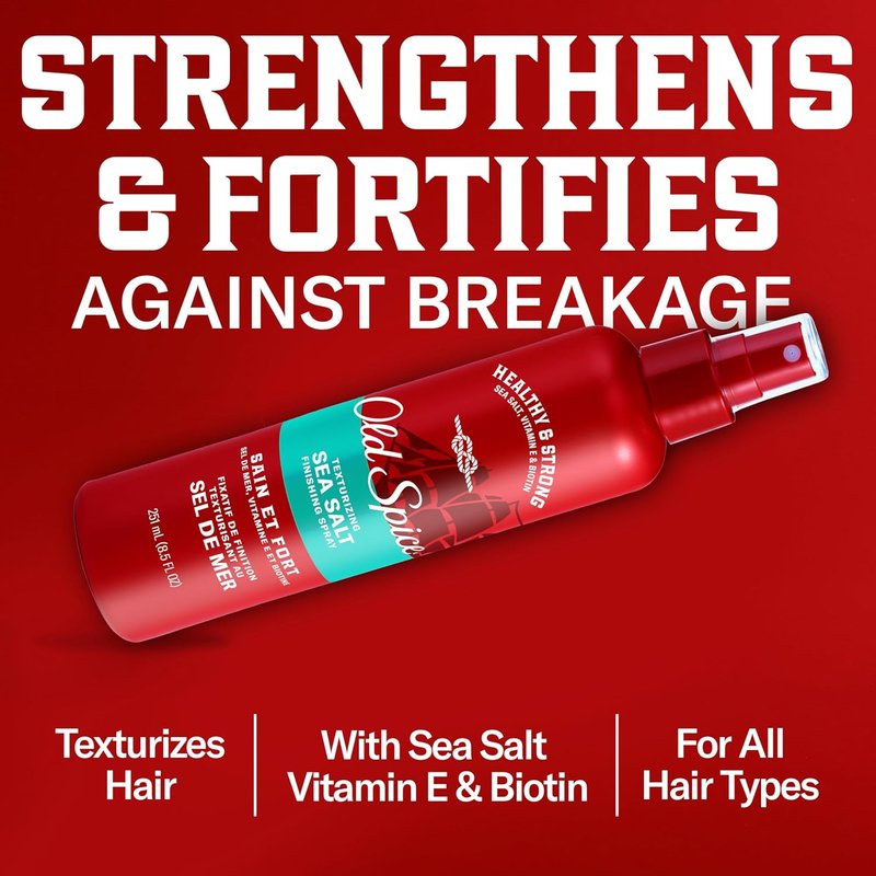 Old Spice Sea Salt Hair Spray - Texturizing Finishing Spray for All Hair Types | Medium Hold, 8.5 fl oz