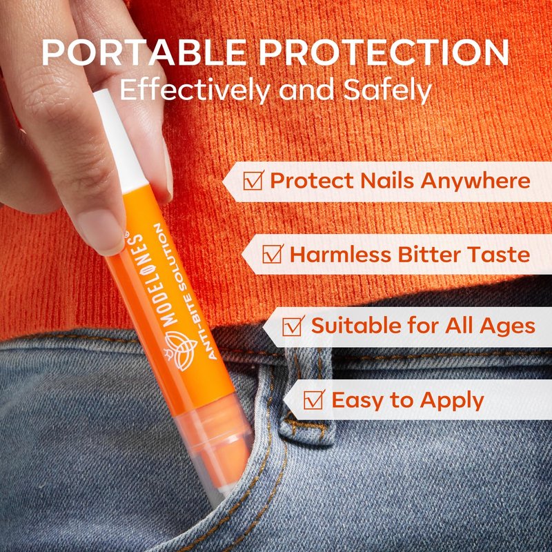 modelones Stop Biting Pen Nail Biting Treatment for Kids Quick Dry Nail Biting Prevention for Kids Thumb Sucking Deterrent Bitter No Bite Nail Polish Nail Repair for Damaged Nails Care 0.24 Fl Oz